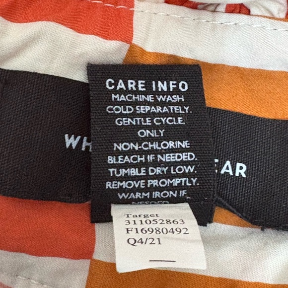 Who What Wear Geo Striped Belted Paper Bag Waist Button Front Midi Skirt - Picture 9 of 9